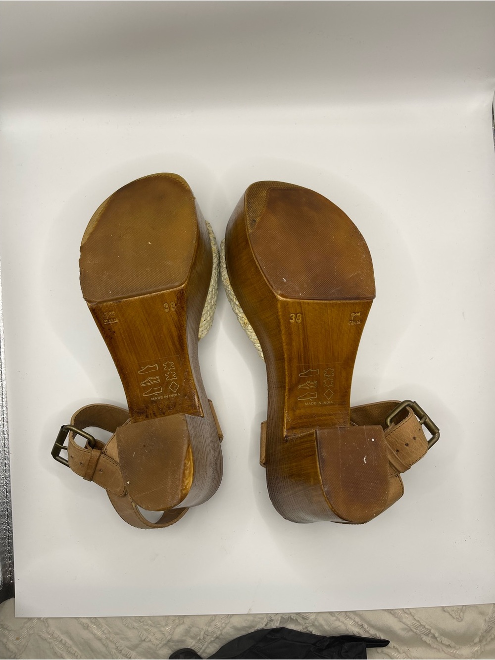 MIA Tan and Cream Woven Wedge Sandals - Picture 4 of 8